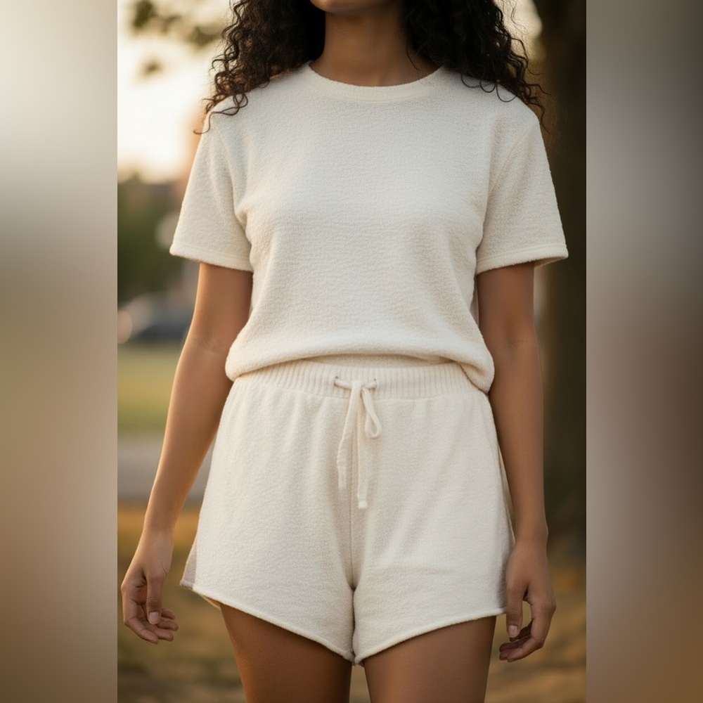 Universal Thread Women's Cozy Knit Pull-On Shorts – Cream NWT - Picture 3 of 5